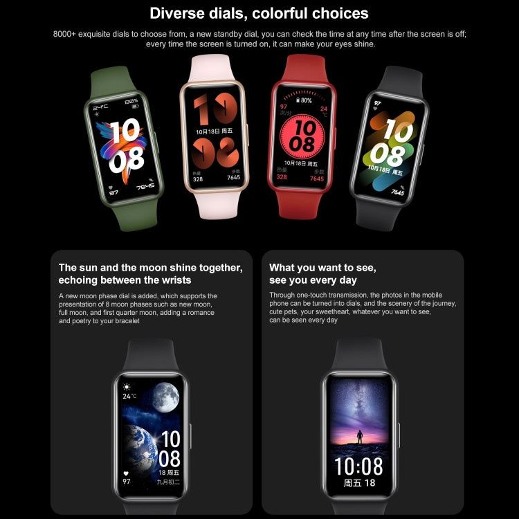 Original HUAWEI Band 7 NFC Edition, 1.47 inch AMOLED Screen Smart Watch, Support Blood Oxygen Monitoring / 14-days Battery Life(Green) by Huawei