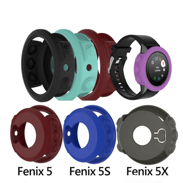 Solid Color Silicone Watch Protective Case for Garmin Fenix 5(White) by ENKAY