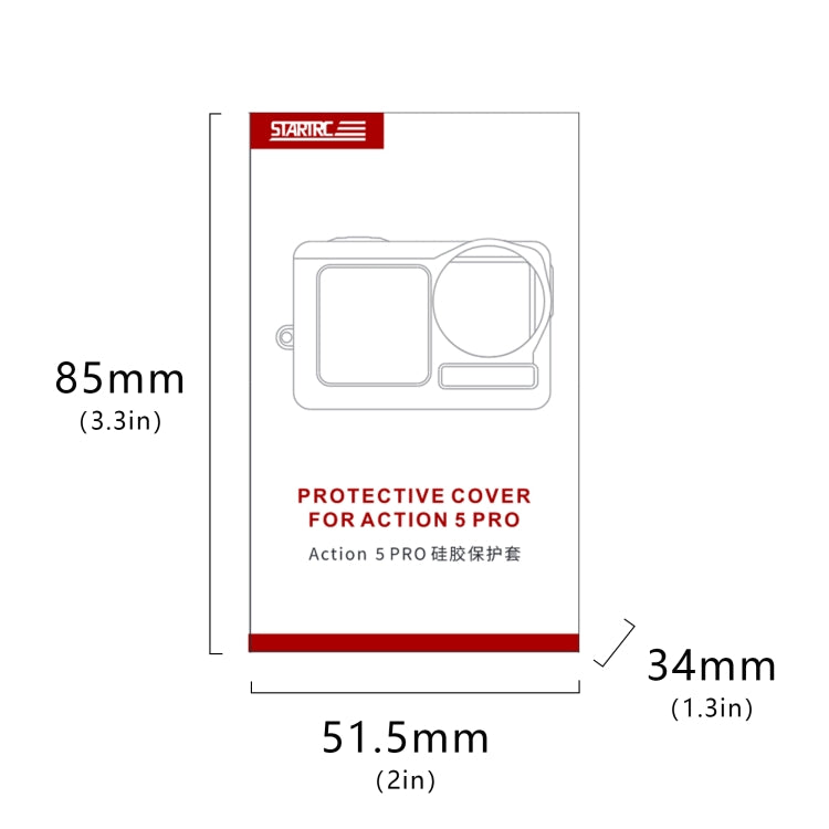 For DJI Osmo Action 5 Pro STARTRC Silicone Protective Case with Lens Cover (Orange) by bashfashion