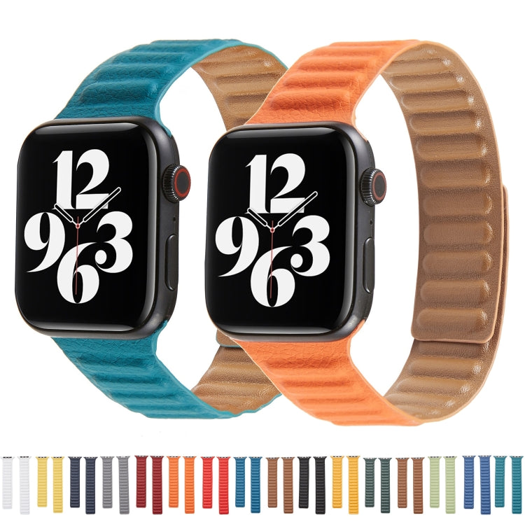 Loop Leather Watch Band For Apple Watch Series 7 41mm / 6 & SE & 5 & 4 40mm / 3 & 2 & 1 38mm(Wine Red) by bashfashion