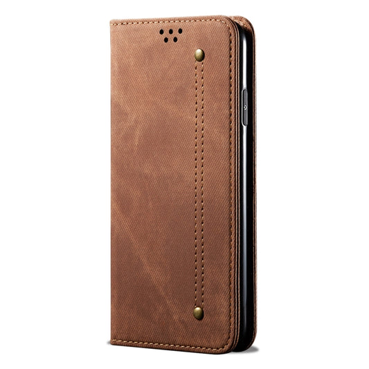 For Xiaomi Redmi Note 11 Pro / 11 Pro+ Denim Texture Flip Leather Phone Case with Card Slots & Wallet(Brown) by bashfashion