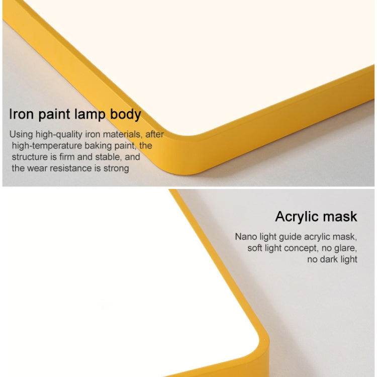 Macaron LED Square Ceiling Lamp, White Light, Size:40cm(Pink) by bashfashion