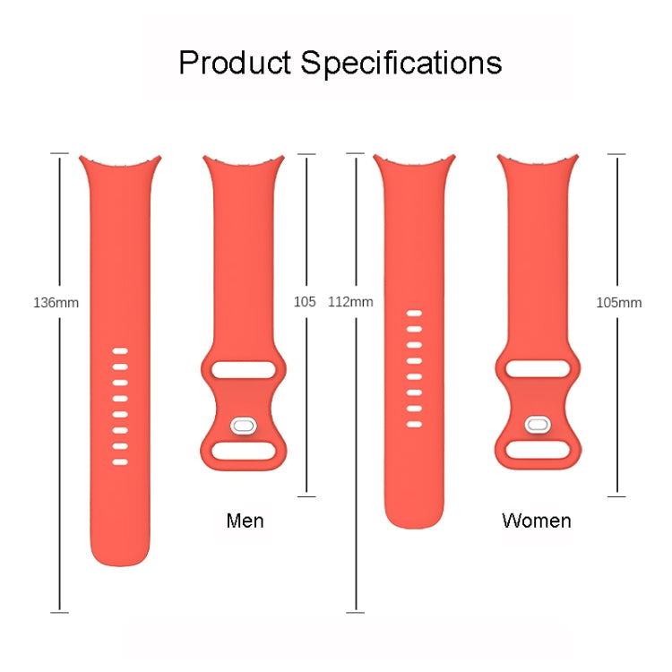 For Google Pixel Watch Single Color Silicone Watch Band Man(Red) by bashfashion