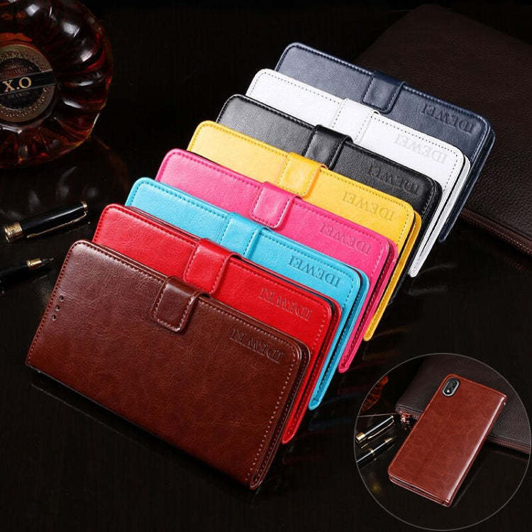 For Cubot J3 idewei Crazy Horse Texture Horizontal Flip Leather Case with Holder & Card Slots & Wallet(Black) by idewei