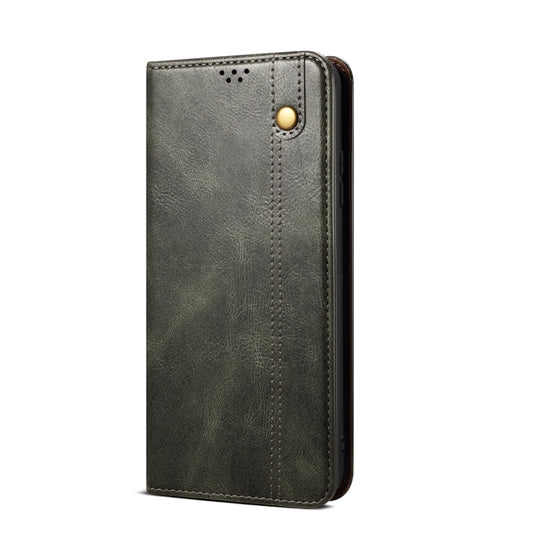 For OPPO Reno10 Global / Reno10 Pro Global Oil Wax Crazy Horse Texture Leather Phone Case(Dark Green) by bashfashion