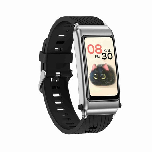 K80 1.57 inch Silicone Band IP67 Earphone Detachable Smart Watch Support Bluetooth Call(Silver) by bashfashion