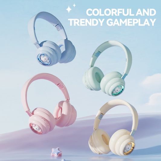 KE-30 RGB Head Mounted Wireless Bluetooth Headset(Pink) by bashfashion