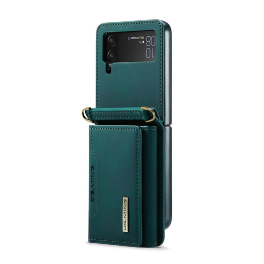 For Samsung Galaxy Z Flip4 5G DG.MING M2 Series Card Bag Magnetic Leather Phone Case(Green) by DG.MING