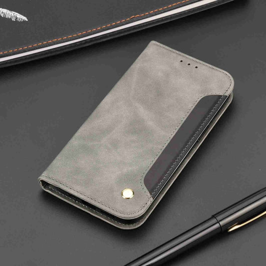 For Samsung Galaxy A35 Skin Feel Splicing Leather Phone Case(Grey) by bashfashion
