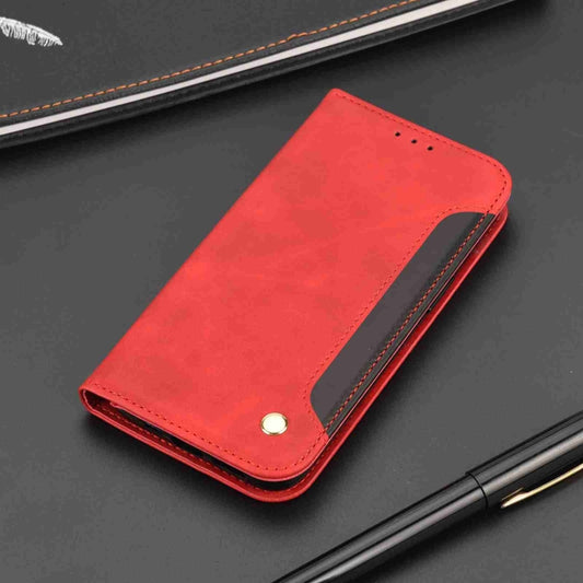 For Samsung Galaxy A35 Skin Feel Splicing Leather Phone Case(Red) by bashfashion