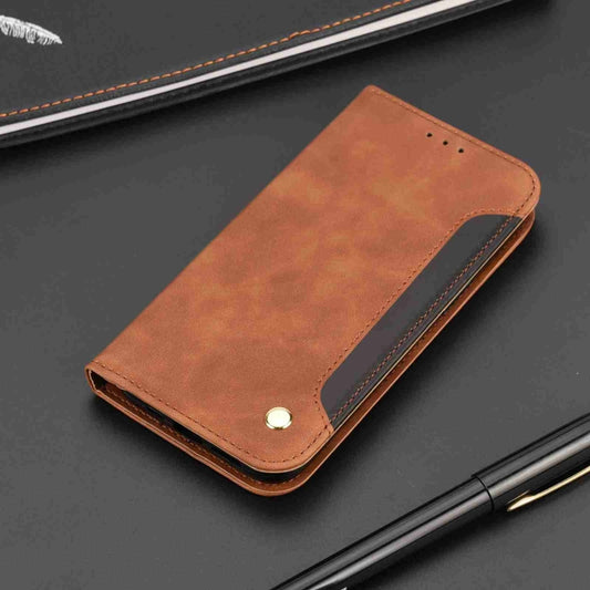 For Samsung Galaxy A55 Skin Feel Splicing Leather Phone Case(Brown) by bashfashion