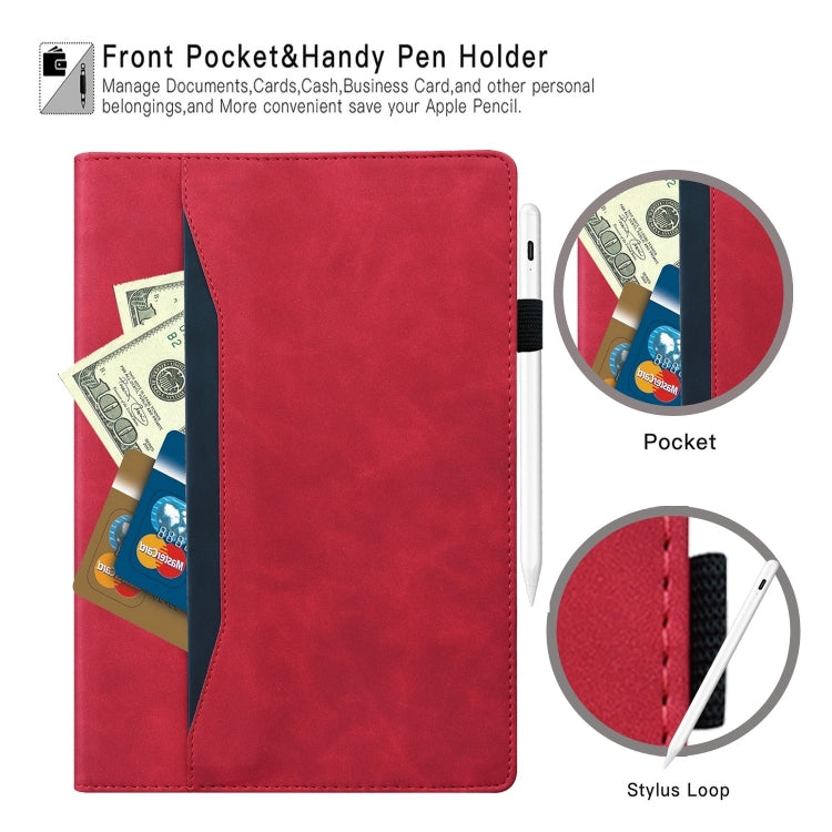 For Samsung Galaxy Tab S11 / S10 /S9 Splicing Shockproof Smart Leather Tablet Case(Red) by bashfashion