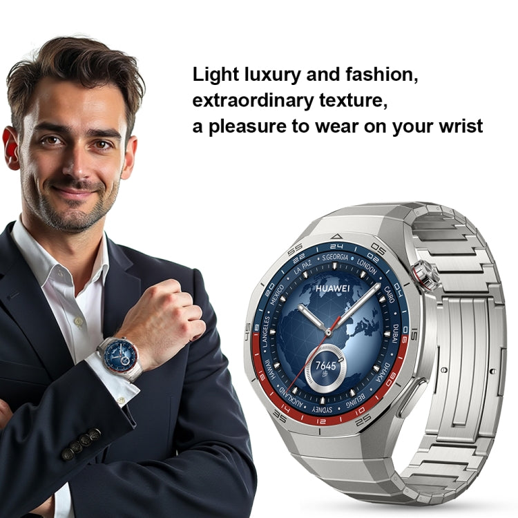 For Huawei Watch GT 5 Pro 46mm Push Folding Clasp Titanium Watch Band(Titanium Grey) by bashfashion