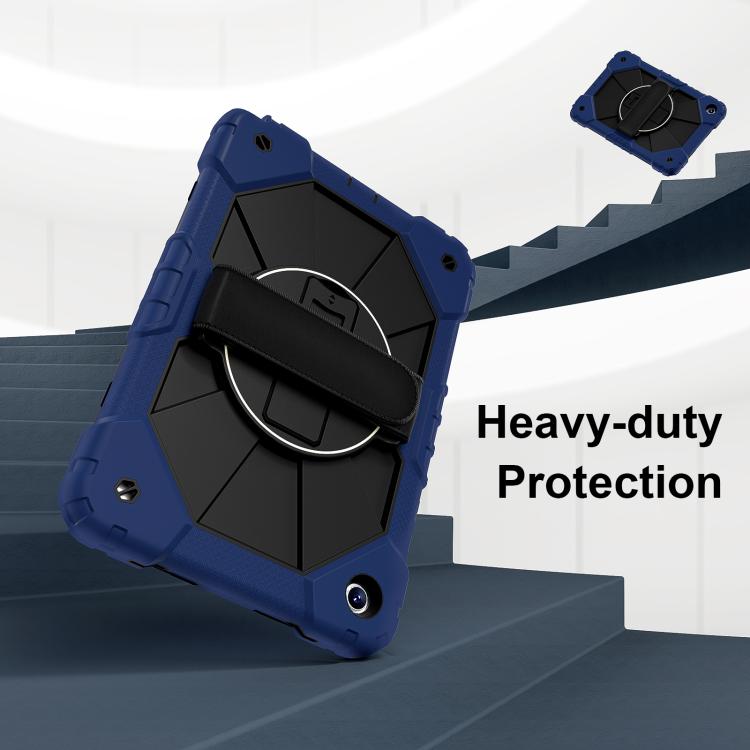 For Samsung Galaxy Tab A11+ / A9+ Contrast Color Robot Silicone Hybrid PC Tablet Case(Navy Black) by bashfashion