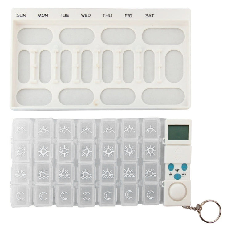 7 Days Pill Box with Digital Timer(White) by bashfashion
