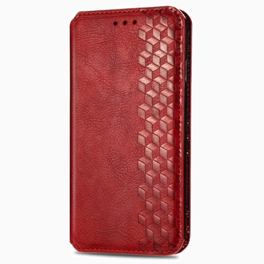 For Samsung Galaxy M51 Cubic Grid Pressed Horizontal Flip Magnetic PU Leather Case with Holder & Card Slots & Wallet(Red) by bashfashion