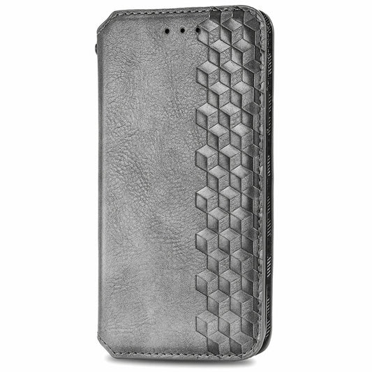 For Samsung Galaxy A05 4G Cubic Grid Pressed Magnetic Leather Phone Case(Grey) by bashfashion