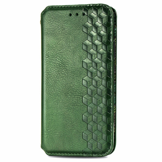 For Samsung Galaxy A05s Cubic Grid Pressed Magnetic Leather Phone Case(Green) by bashfashion