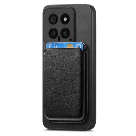 For Xiaomi Redmi Note 12 Turbo Retro Magsafe Card Bag PU Back Cover Phone Case(Black) by bashfashion