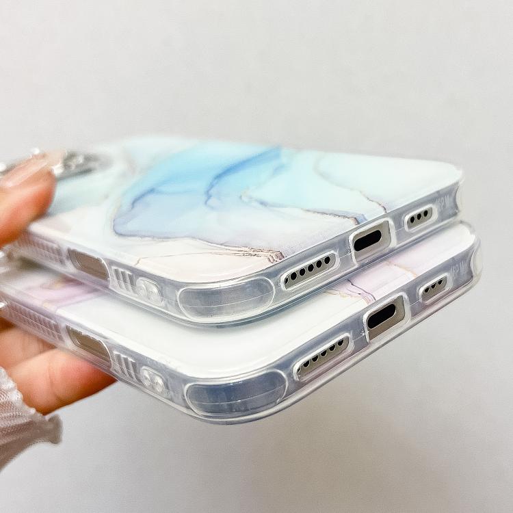 For iPhone 16e Electroplated Marble Texture Phone Case(Red M7) by bashfashion