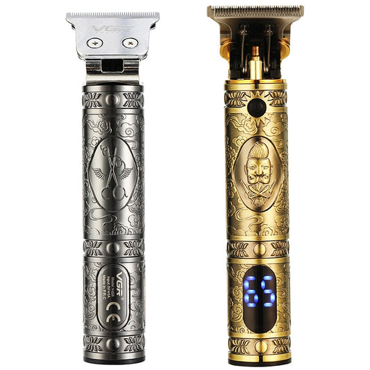 VGR V-228 5W USB Retro Engraving Hair Clipper with LED Digital Display (Silver) by VGR