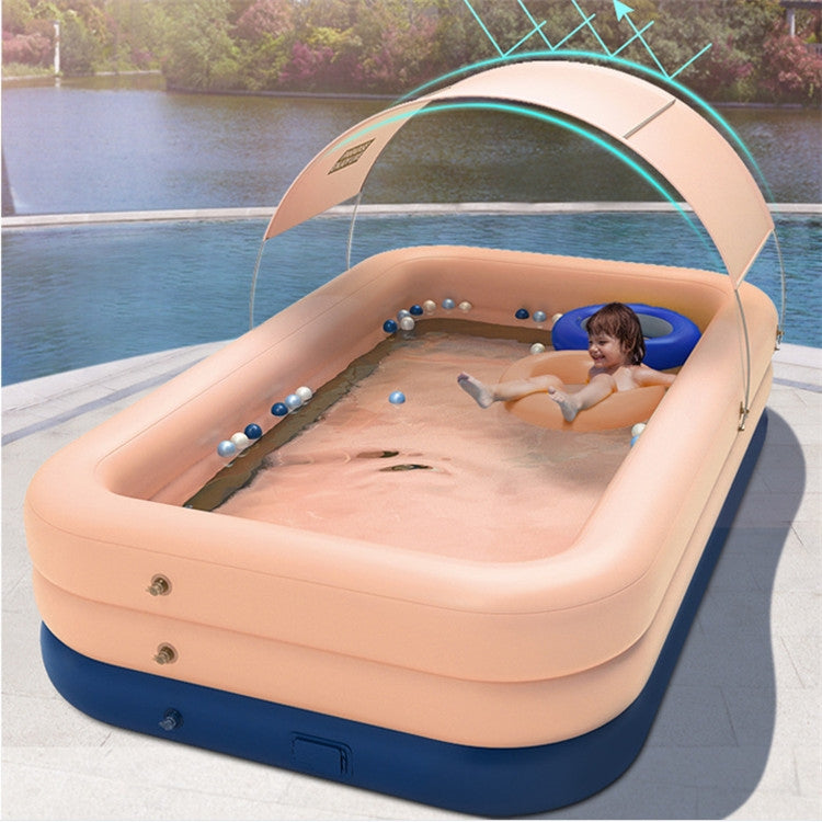 PVC Shade Wireless Automatic Inflatable Swimming Pool Household Children Swimming Pool Large Outdoor Plastic Pool with Shed, Size:2.6m(Pink) by bashfashion
