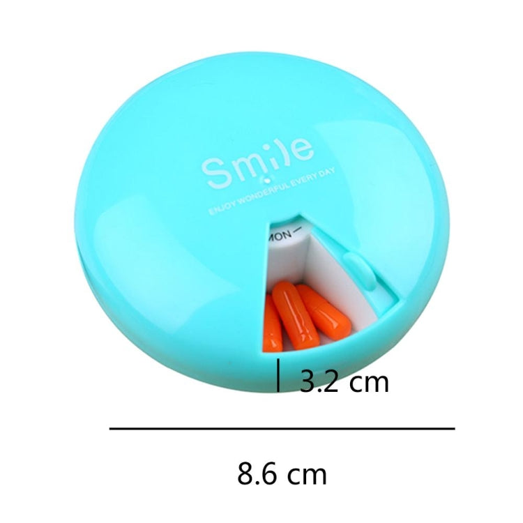 Portable 7 Days Drugs Pill Container Rotation Pillbox(Orange) by bashfashion