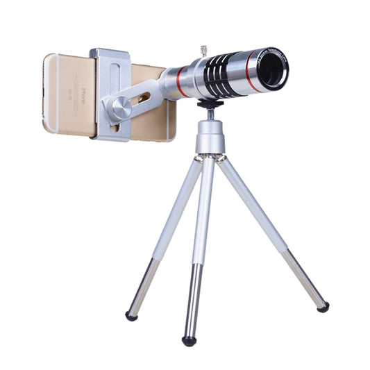 Outdoor Telescope Mobile Phone Accessories Shooting Telephoto Lens with Universal Metal Clip(12X) by bashfashion