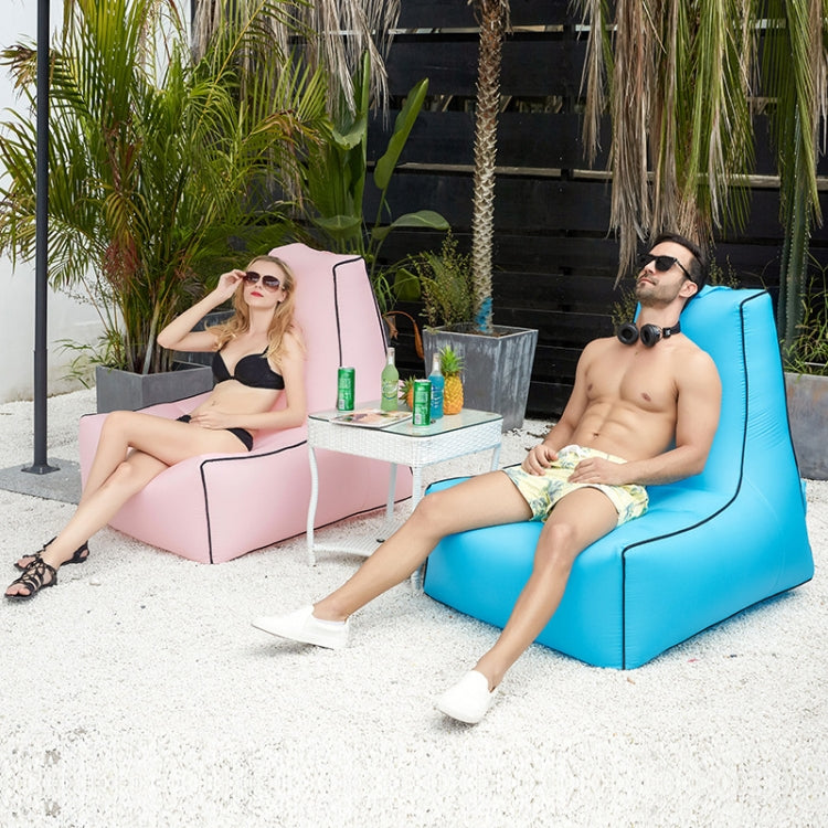 BB1082 Inflatable Sofa Inflatable Bed Outdoor Folding Portable Air Sofa Size: 70 x 65 x 60cm(Sky Blue) by bashfashion