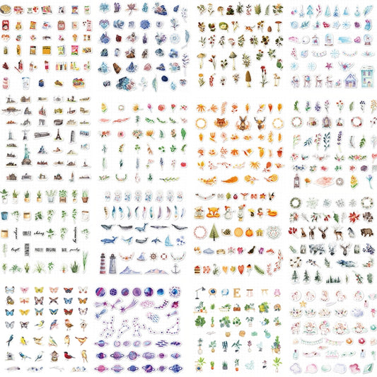 TH001-22 40 in 1 Japanese Paper Decoration Hand Account DIY Sticker(Urban Trip) by bashfashion