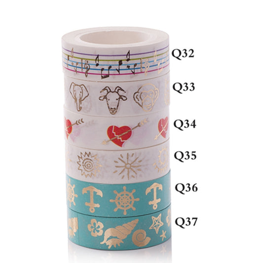 Bronzing Paper Tape Decorative Album Paper Hand Torn Stickers(Q-34) by bashfashion