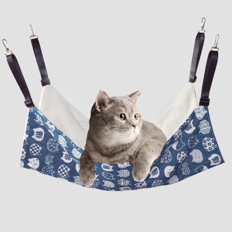 PE-160 Canvas Hanging Cat Cage Hammock Adjustable Length Swing Pet Nest, Size: L(Gray Square) by bashfashion