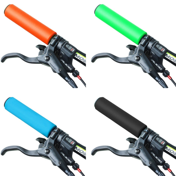 4 Pairs Mountain Folding Bicycle Silicone Foaming Sponge Handle Cover Rubber Shock Absorbing Anti-Slip Handle Set(Green) by bashfashion