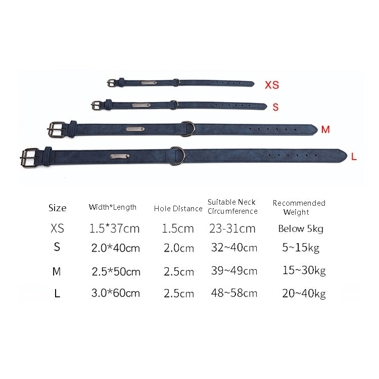 JINMAOHOU Dogs Double-Layer Leather Collar, Specification: S 39x2.2cm(Black) by JINMAOHOU