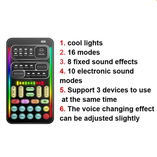 i9 Set Voice Changer Game Live Broadcast Mobile Computer Sound Card by bashfashion