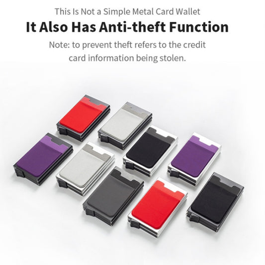 RFID Aluminum Alloy Anti-Degaussing Coin Card Holder(Black Silver) by bashfashion