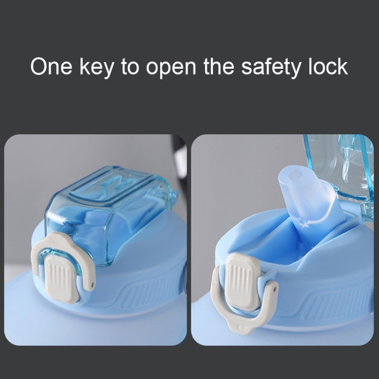 3800ml Large Capacity Gradient Straw Cup Sports Bottle With Scale(Black) by bashfashion