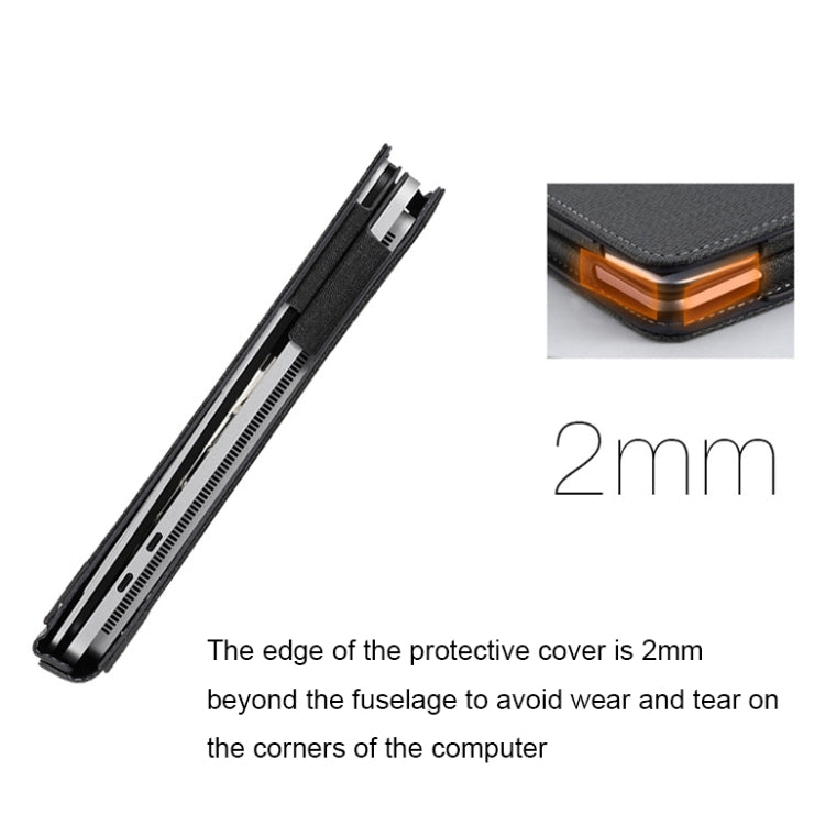 Leather All-inclusive Anti-drop Protective Case For Microsoft Surface Laptop Studio(Herringbone-Dark Blue) by bashfashion