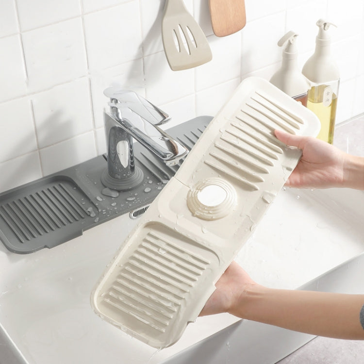 Faucet Silicone Draining Mat Anti-splash Kitchen Sink Non-slip Soap Mat, Size: Extra Large(Beige) by bashfashion