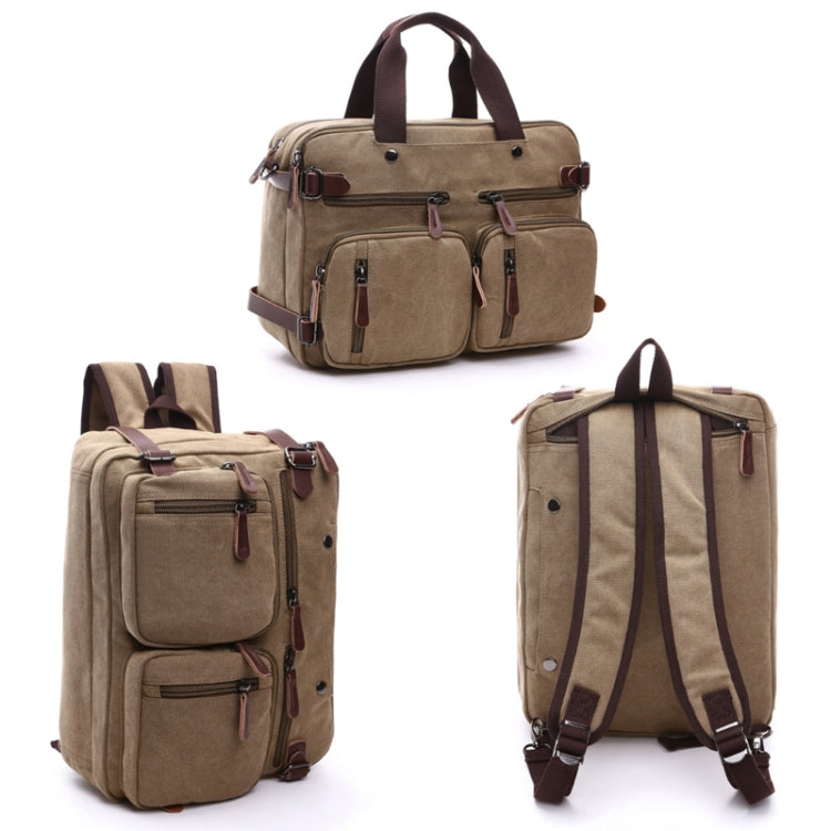 Casual Canvas Three-Purpose Business Briefcase Computer Bag, Color: Gray Small by bashfashion