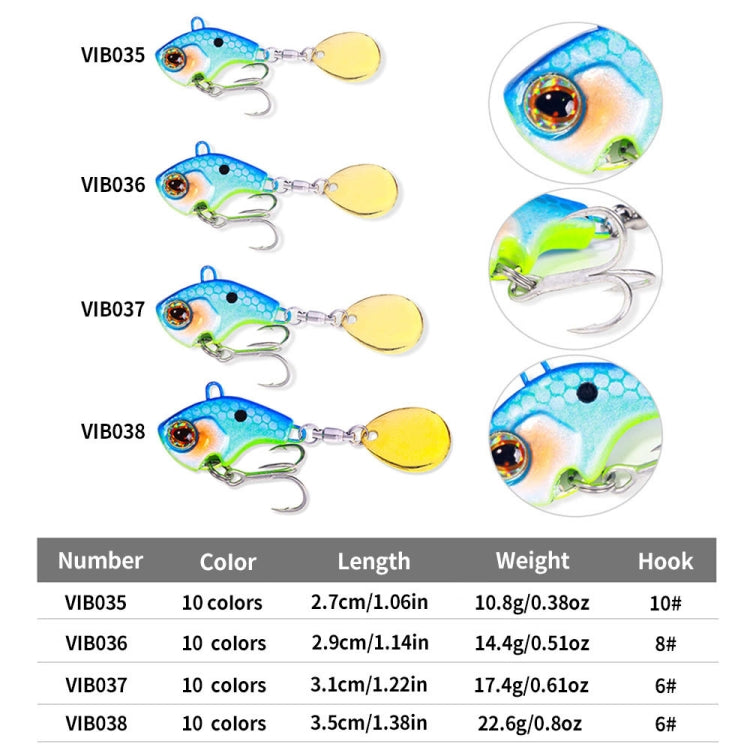 HENGJIA VIB035 Small Whirlwind Sequins Fake Bait Sinking Water VIB Lure, Size: 22g(9) by HENGJIA