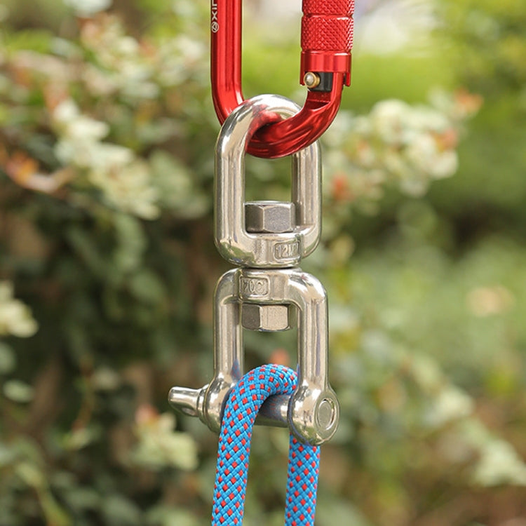 M12 OX Type 304 Stainless Steel 360 Degree Rotating 8-Shaped Chain Snap Ring Connecting Hook Swivel by bashfashion