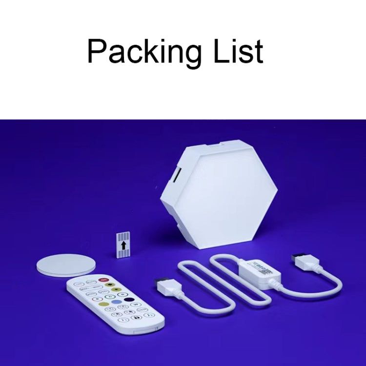 12pcs/set RGB Symphony Hexagon Lights DIY Bedside Ambient Wall Lamp Smart Honeycomb Light(Bluetooth APP) by bashfashion