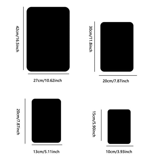 4pcs 15cm x 10cm Round Corner Models Rectangle Acrylic Mirror Stereo Wall Stickers Home Decoration Soft Mirror(Gold) by bashfashion