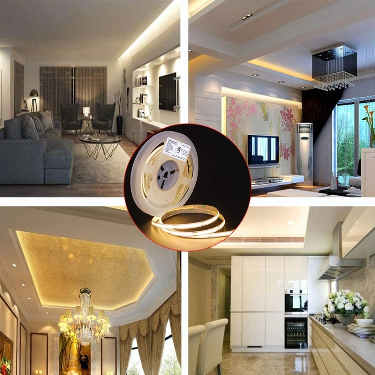 1m 24V 8mm Wide COB Adhesive Decorative LED Light Strip, Specification: 320 Beads-12W -90 Display(6000K) by bashfashion