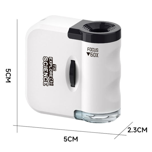 60x Portable Mini Microscope Pendant With LED Lights Outdoor Exploration Observation Fun Kids Toys(Blue) by bashfashion