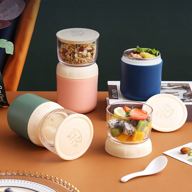 700ML 304 Stainless Steel Large-Capacity Double-Layer Soup Cup Student Yogurt Breakfast Cup(Pink) by bashfashion