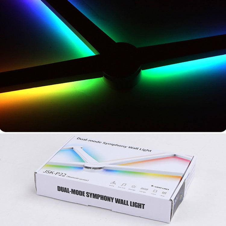 JSK-P22 5V Bluetooth RGB Stitching Light E-Sports Atmosphere Decorative Lamp, Style: 6 Sections+USB To DC Line+EU Plug(White) by bashfashion