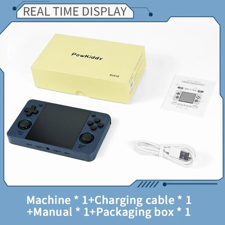 POWKIDDY RGB30 4 Inch IPS Screen Handheld Game Console Built In WIFI+Bluetooth 16GB+64GB(Blue) by POWKIDDY