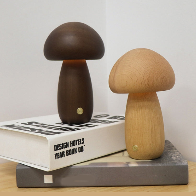 Mushroom Shape Night Light Touch Control Dimmable Bedside Atmosphere Lamp, Style: A Type Walnut by bashfashion